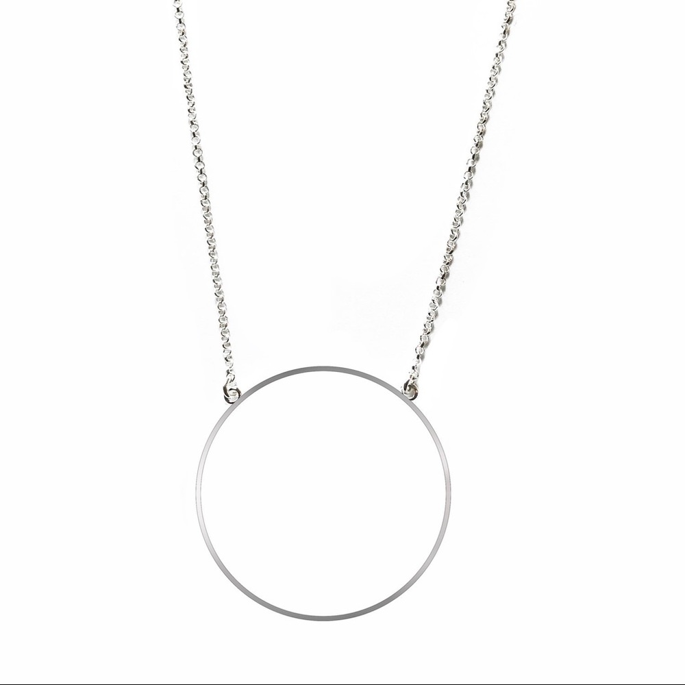 Silver Circle Pendant Necklace